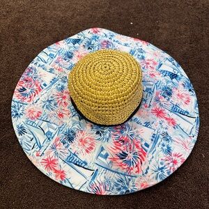 Lilly Pulitzer Blue Trim Straw Sun Hat